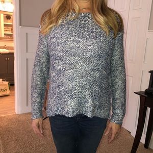 blue and white sweater